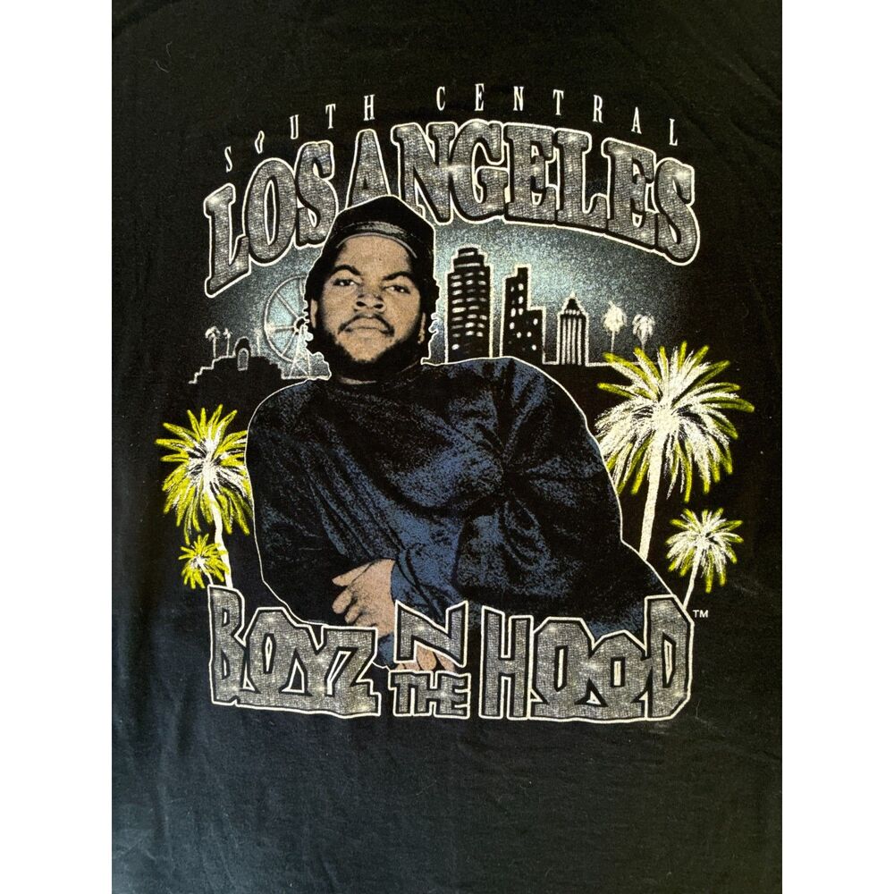 Ice Cube Boyz N The Hood Men's Large Black Graphic T-Shirt 90s Vintage Rap